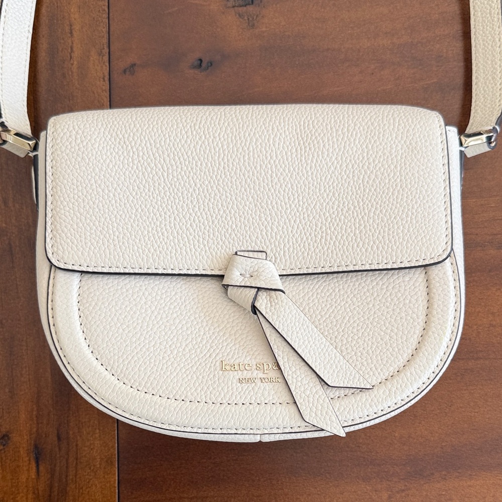Kate Spade Beige Crossbody Saddle Bag with Dust Bag - Picture 2 of 9